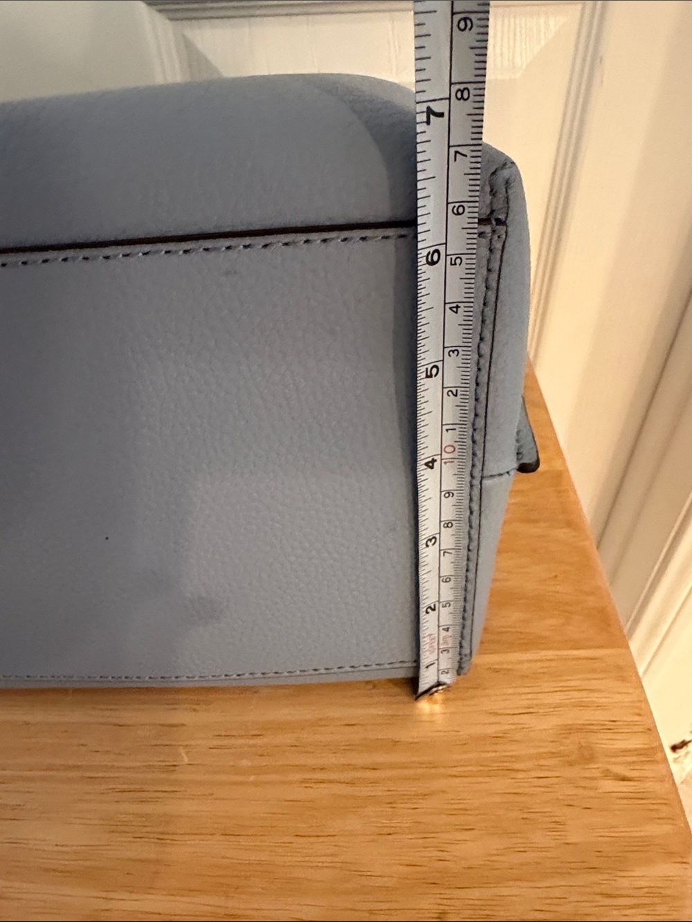 Michael Kors Periwinkle Blue Pebbled Leather Tote with Belt Detail - Picture 15 of 15